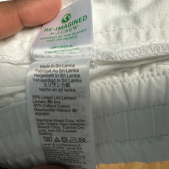 J Crew White Linen & Cotton Blend Shorts - Picture 3 of 3